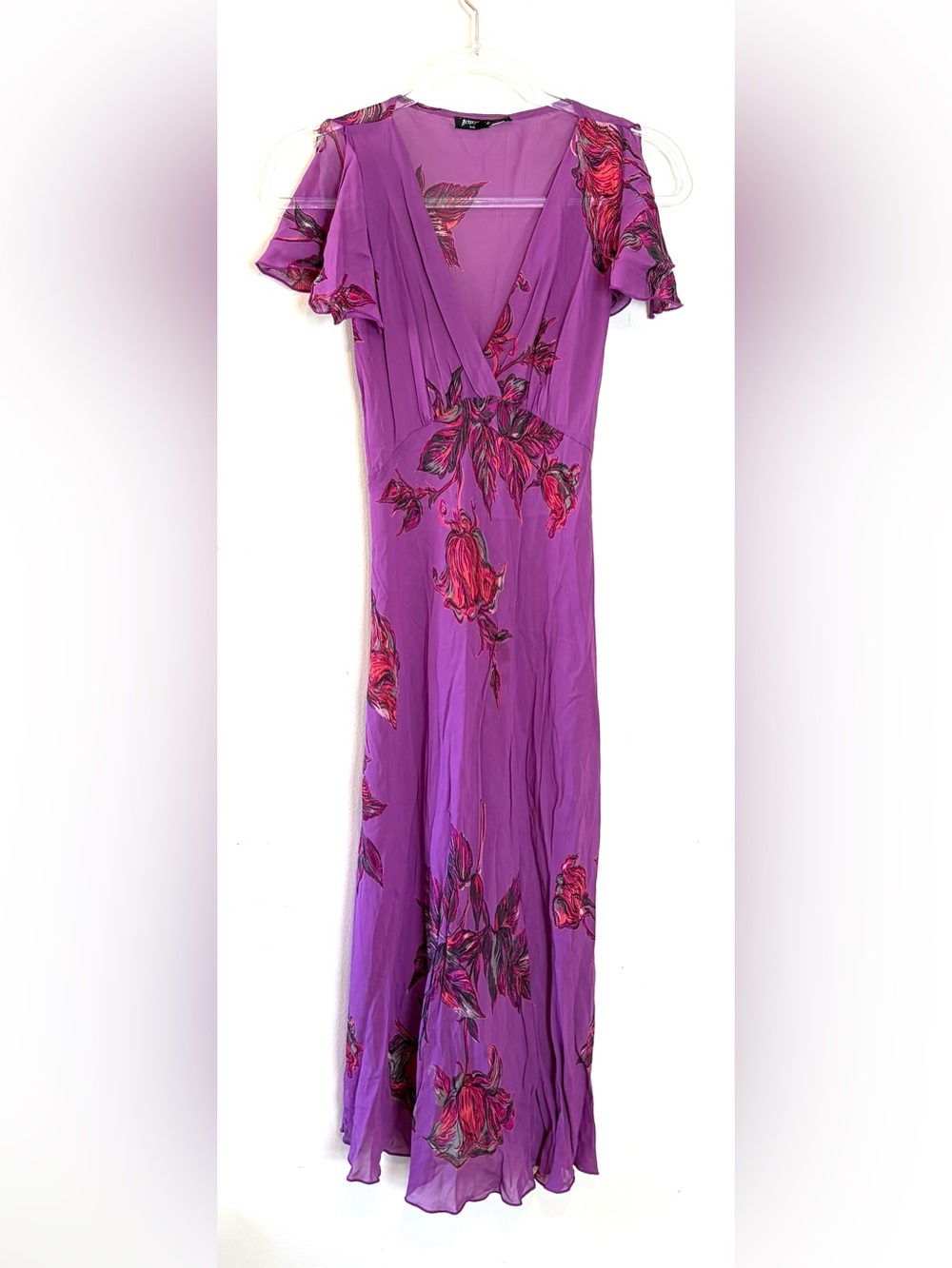 Vintage 90s Y2K Betsey Johnson sheer purple floral maxi dress - Picture 3 of 9